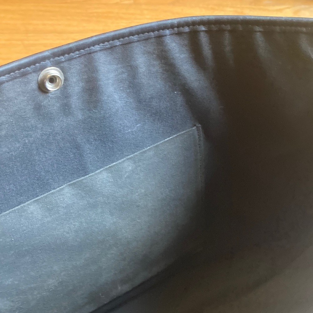 Vintage Navy Handmade Leather Large Tote Bag Handles & Shoulder Strap - Picture 10 of 15